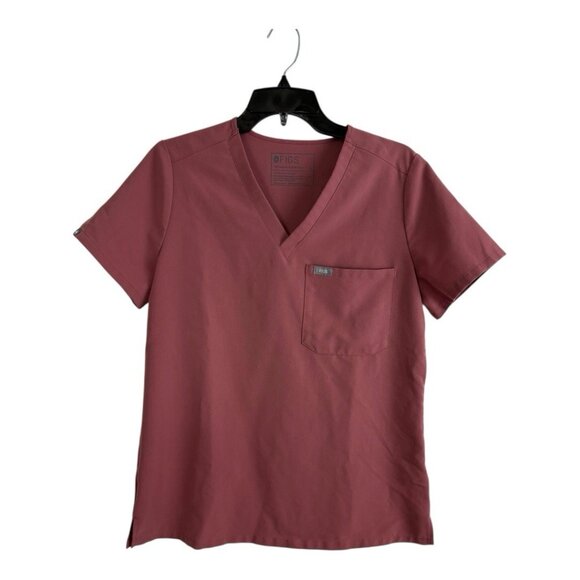 FIGS Technical Collection Size Small Pink V Neck Scrub Top Short Sleeve PO 2652 - Picture 7 of 8